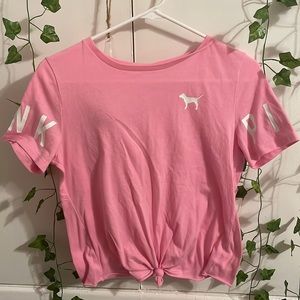 Vintage PINK Brand Short Sleeve Knotted Top